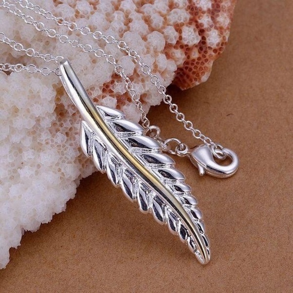 925 SS Feather Necklace